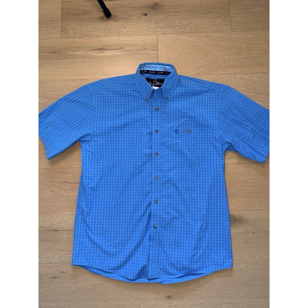Wrangler George Strait Collection Mens Shirt Blue Button up Western Cowboy Large
